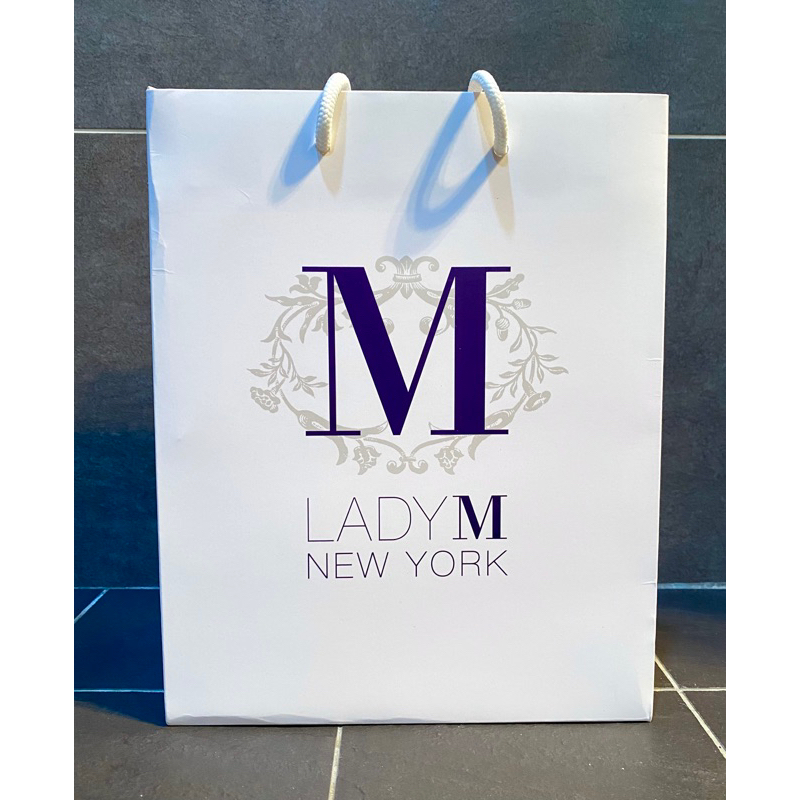 紐約精品蛋糕Lady M經典白紙袋/耶誕限定紙袋/厚磅禮品袋/造型餐巾紙/仿銀叉/甜點叉/甜點提袋