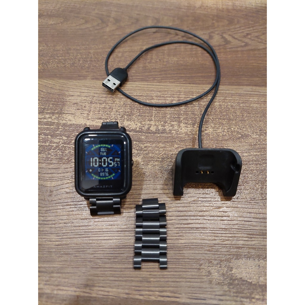 (二手) Amazfit 運動手錶青春版 Lite 智慧錶 LINE提示 APP提示 來電提示 金屬錶帶