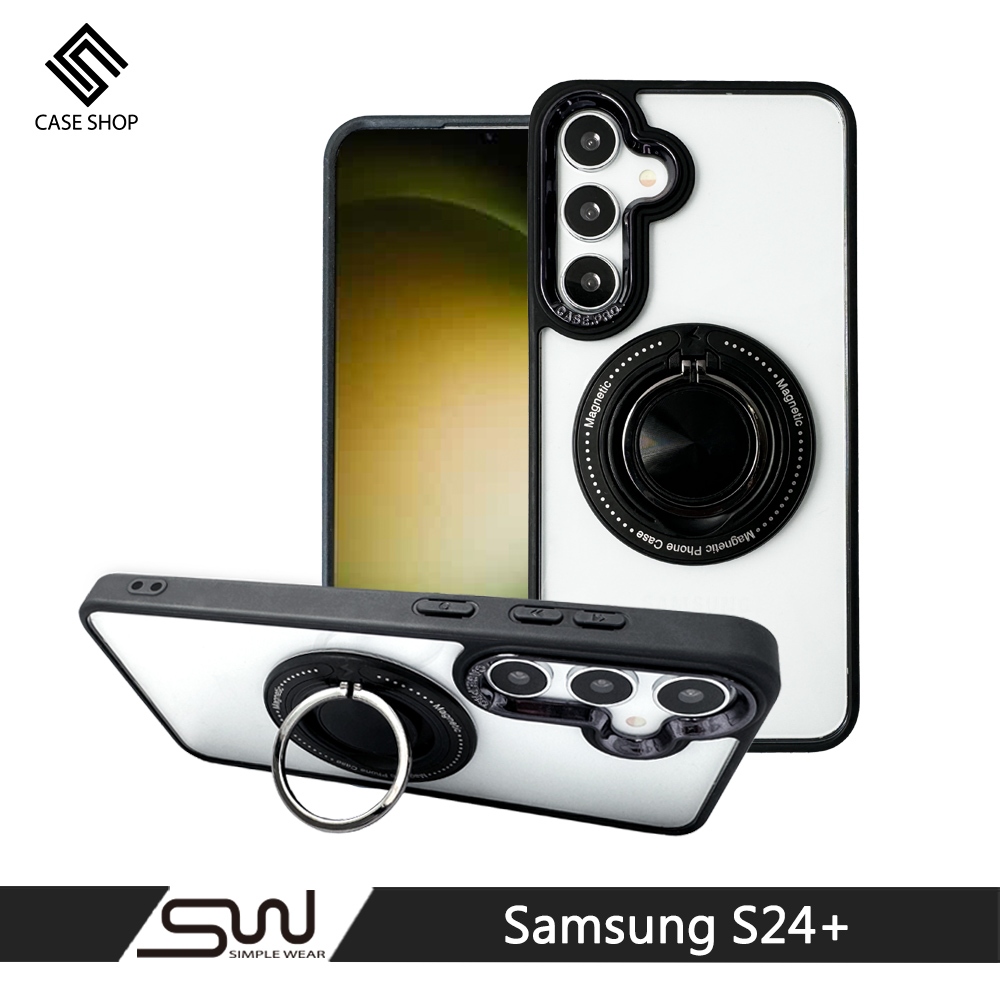 CASE SHOP Samsung S24+ 360º磁吸站立保護殼-黑