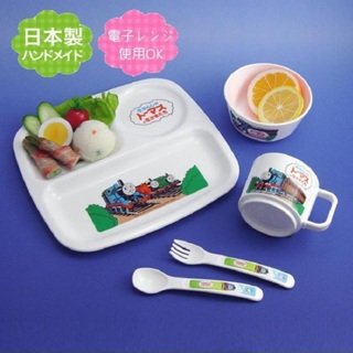 日本製 耐熱微波兒童防摔餐具組|款式 湯瑪士小火車 Hello Kitty