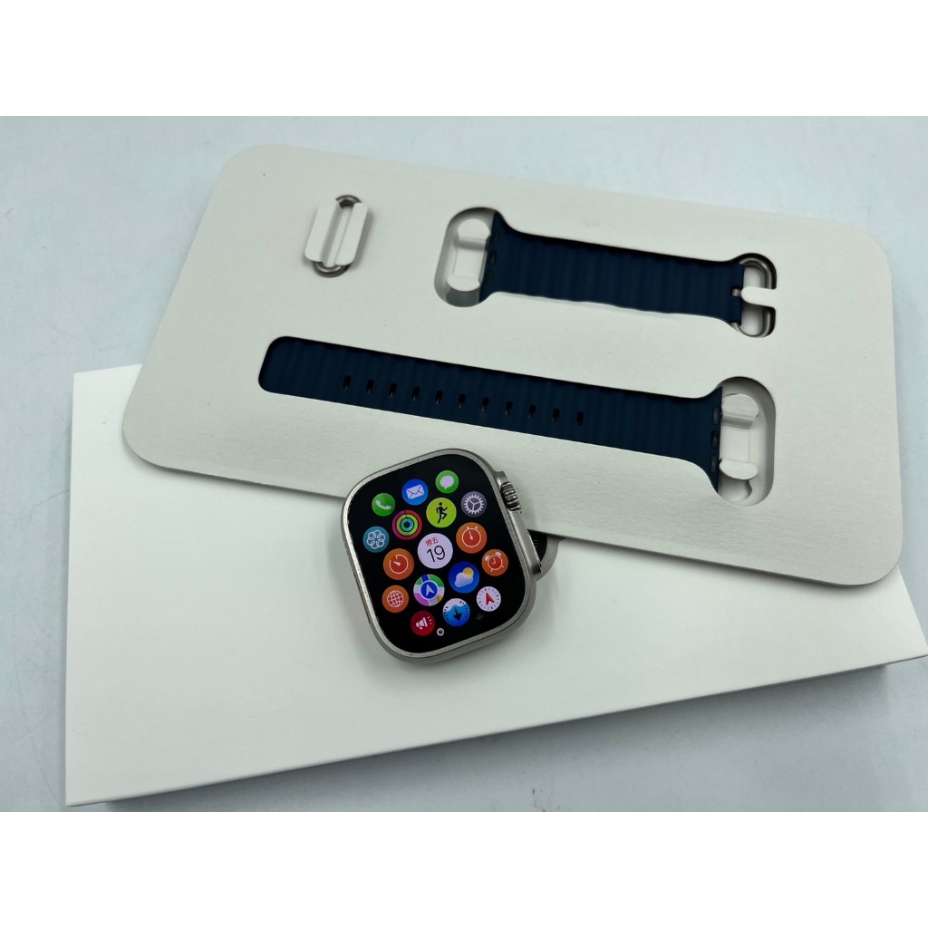 §轉機站§漂亮 保固2024/9 盒裝 Apple Watch Ultra2 49mm LTE 鈦金屬 海洋錶環 10