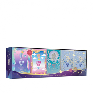 ◐香水綁馬尾◐ANNA SUI 星夜童話 迷你小香禮盒5ML*5入(綺幻星夜+綺幻飛行+美人魚+獨角獸*2)