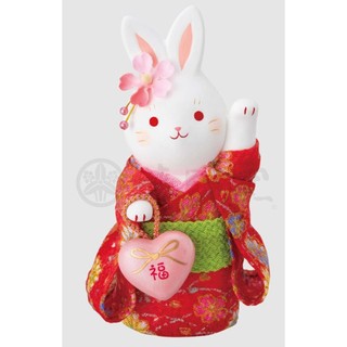 日本藥師窯 錦屋愛花兔（左手舉/招財）