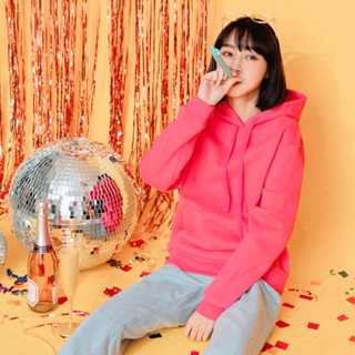 OB嚴選 溫暖內磨毛純色連帽大學T/上衣 《KG1246》大尺碼/現貨/女裝