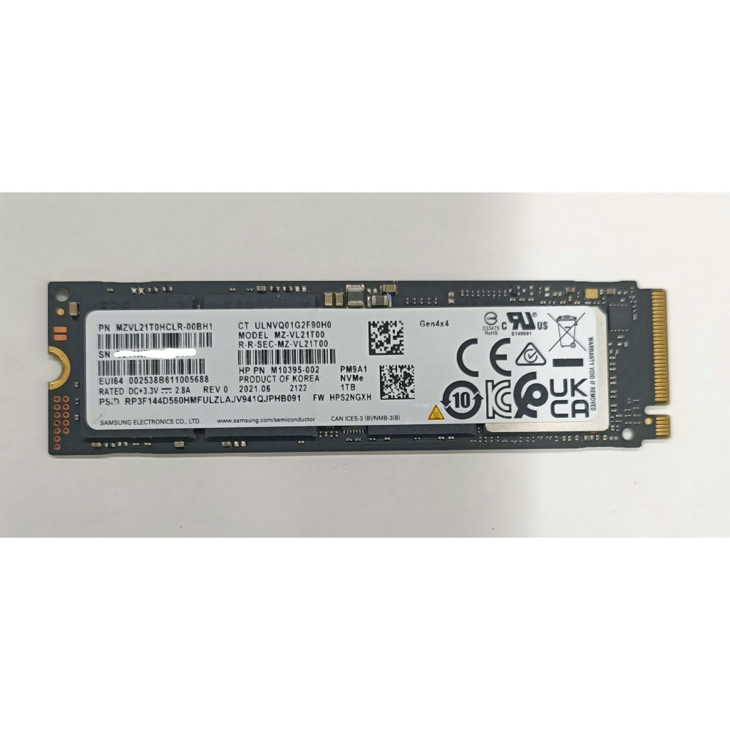 台灣現貨 一年保 三星PM9A1 MZVL21TOHCLR 1TB 1T NGFF PCIe4 M.2 SSD NvMe