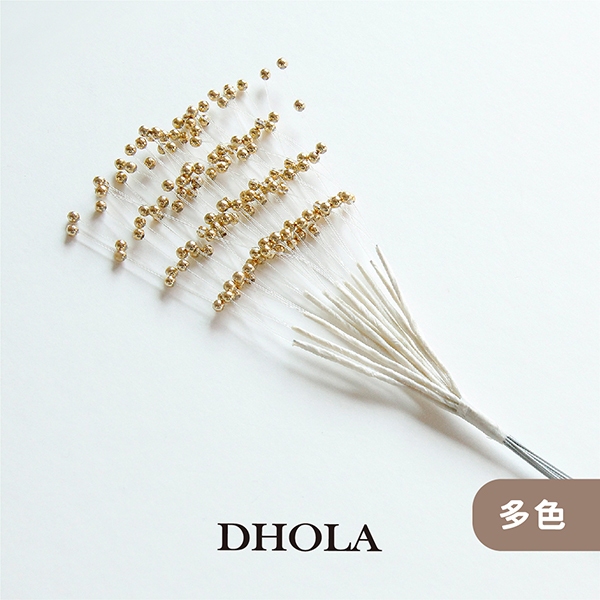 DHOLA｜【多色 - 4顆3MM珠連線珠串】人造花 假花 葉子 連線珠串 佈置 DIY手作 DIY材料 朵拉