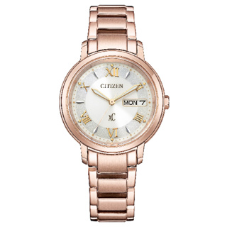 CITIZEN 星辰 XC EW2426-62A 亞洲限定款櫻花粉紅金光動能時尚腕錶 32.5mm