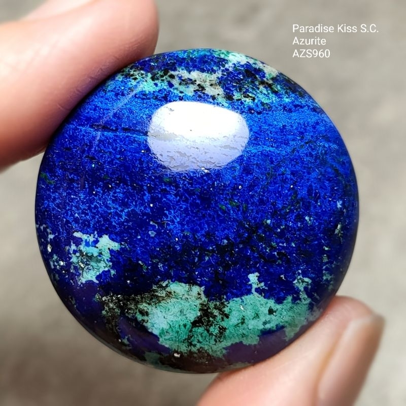 💎AZS960.天然精品藍銅礦Azurite.大圓款裸石.無孔完整體
