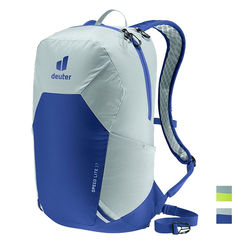 【Deuter 德國】SPEED LITE 超輕量旅遊背包 17L 白錫/藍 螢光萊姆 登山包 後背包 3410122