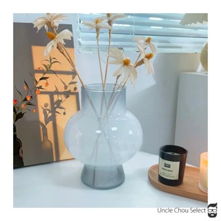 【周大叔】現貨 高質感玻璃花瓶 磨砂藍色玻璃花瓶花器 插花水養花器 室內植栽小盆栽 透明花盆 ins 禮物 拍照背景