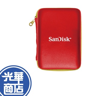 【好運龍來】SANDISK 大紅金邊 硬殼包 硬碟包 收納包