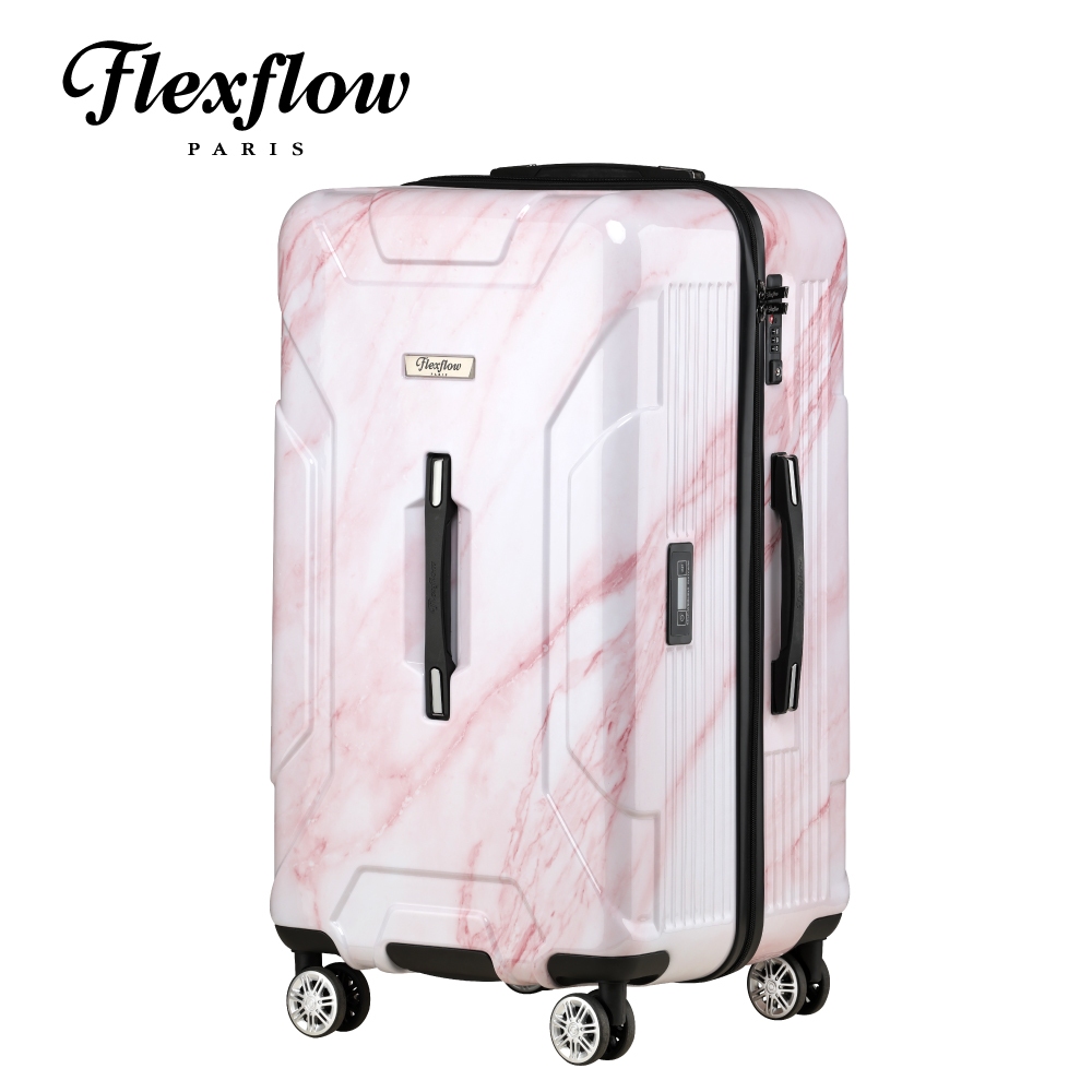 Flexflow 玫瑰粉大理石 南特特務系列29型 智能測重防爆拉鍊旅行箱