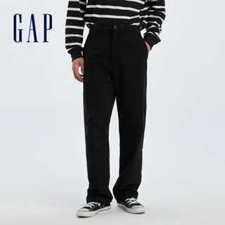 Gap 男裝 彈力直筒長褲-黑色(714169)