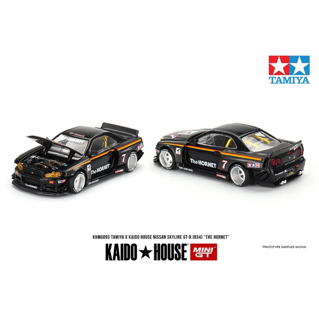 1/64 KAIDO HOUSE 聯名 MINI GT 田宮 GTR R34 寬體 V1 黑色 093 work