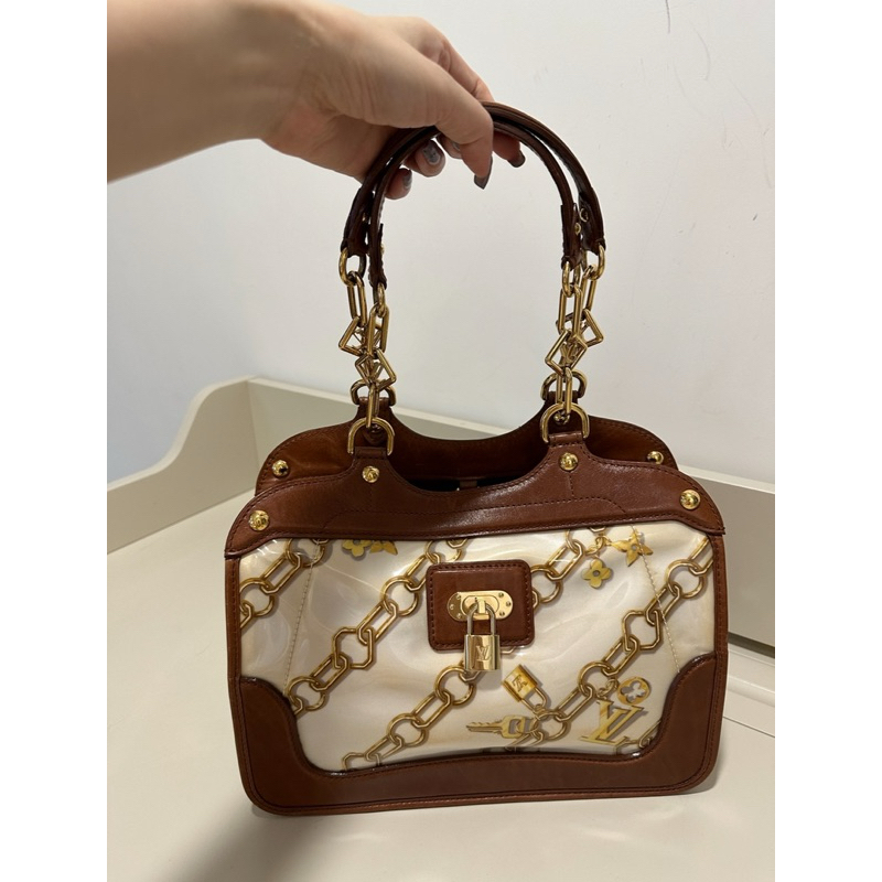 Lv Louis Vuitton vintage 二手古董鎖鍊肩背包手提包