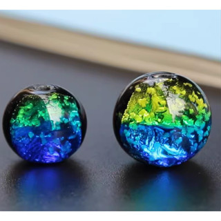 ❤️粉紅豬豬小舖❤️8 mm/10 mm/12 mm 星空琉璃珠【臺灣現貨】手工琉璃珠藍綠色珠子夢幻漸變色珠手工材料
