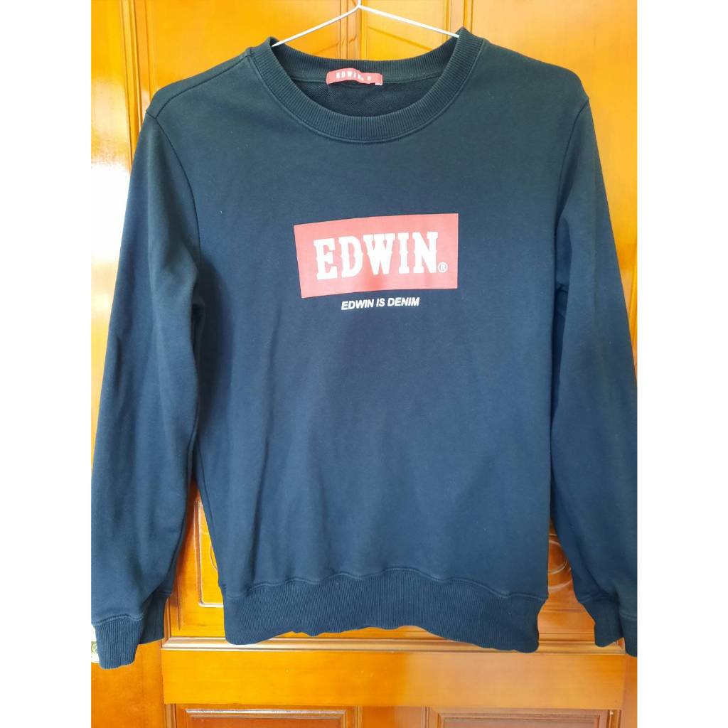 【二手】EDWIN 人氣復刻 BOX LOGO長袖T恤(黑色)-男款 8成新