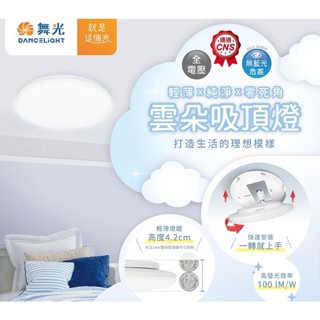 【燈王的店】舞光雲朵 LED 12W/16W/24W 超薄型非調光吸頂燈(LED-CEN)三種色溫可選