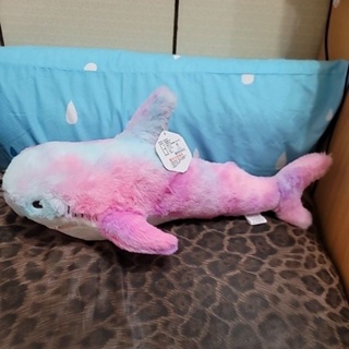 可愛彩色鯊魚絨毛玩具布偶