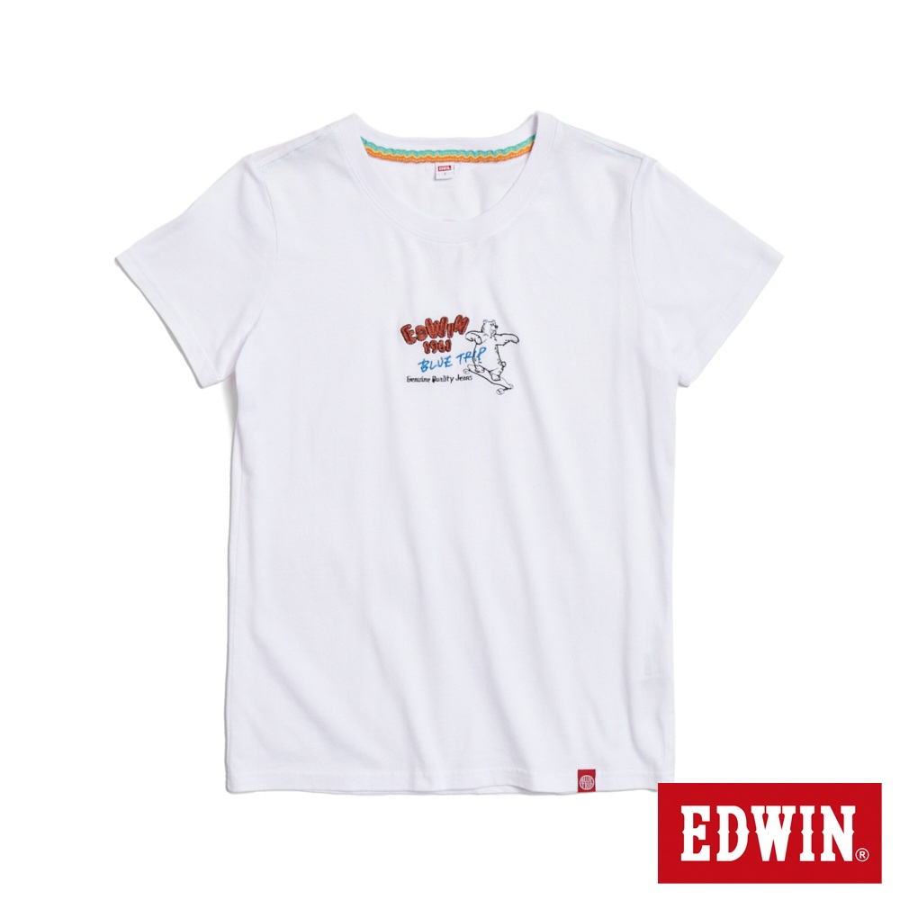 EDWIN TBT滑板熊短袖T恤(白色)-女款