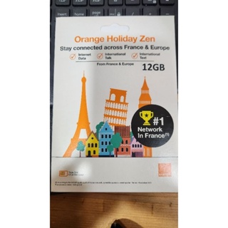 歐洲多國orange holidy原生卡｜ 歐洲上網卡12gb｜附30分鐘國際電話｜14天