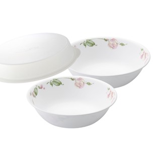 【美國康寧 CORELLE】田園玫瑰2件式湯碗組(加贈微波蓋X1)