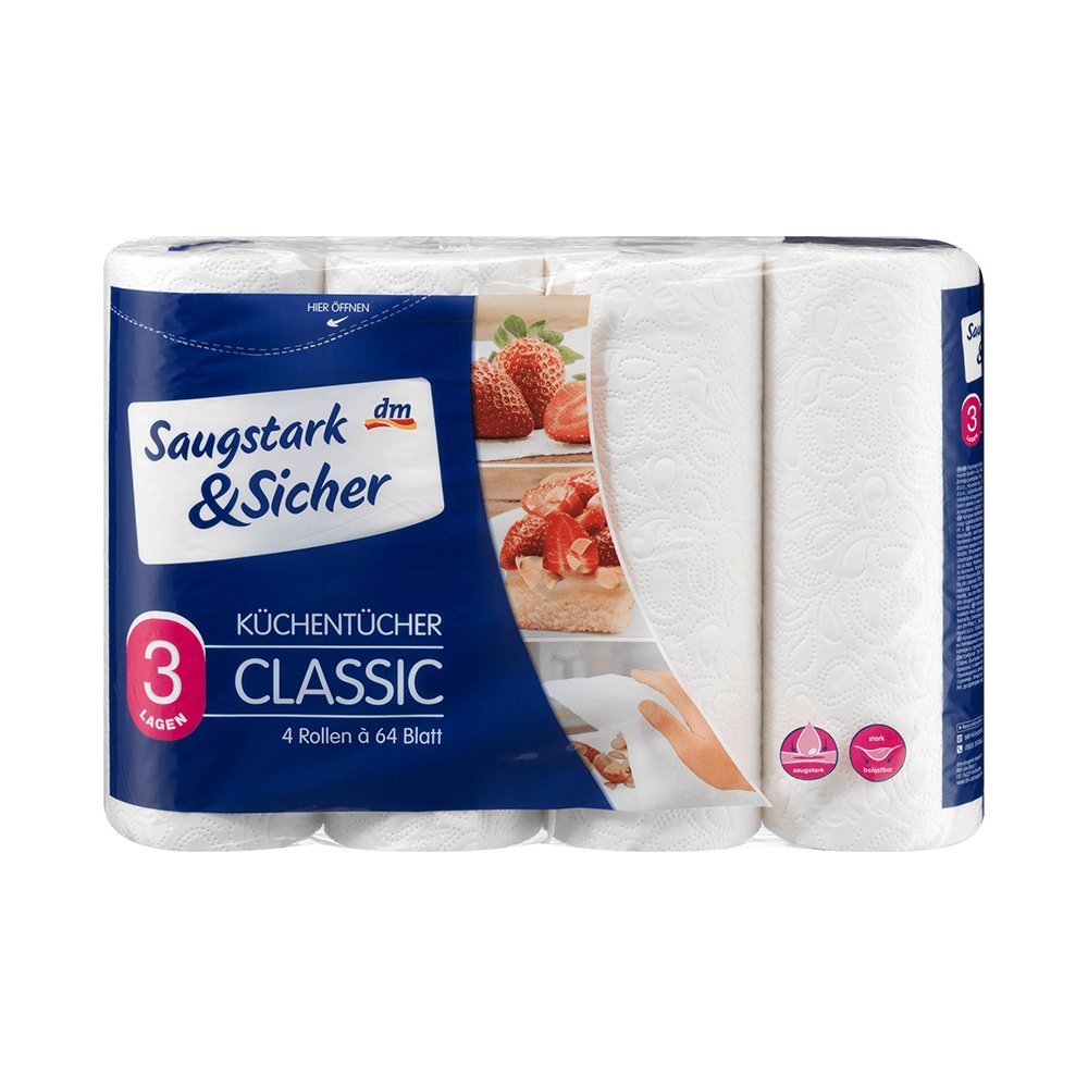 Saugstark&Sicher 廚房紙巾 4st / DM (DM4472)