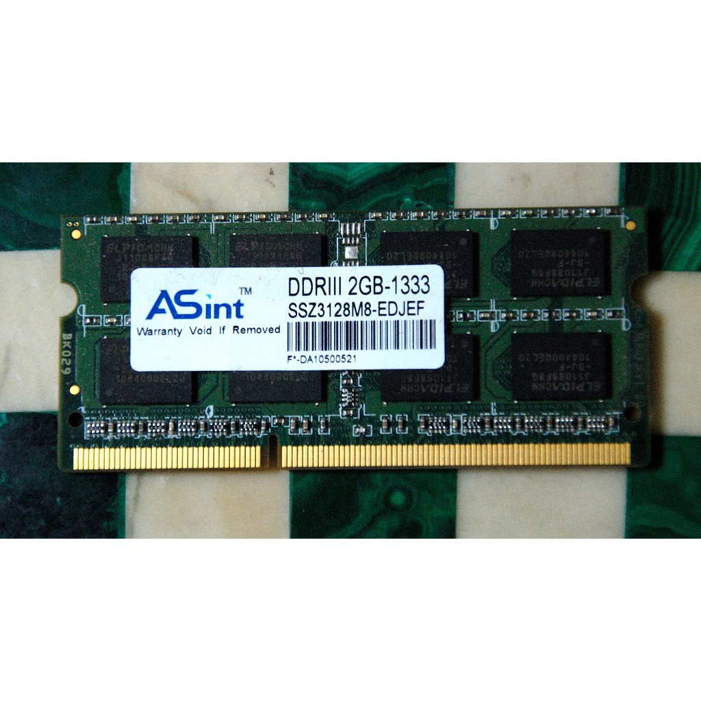 M28 ASint DDR3 2GB-1333 雙面顆粒 筆電專用記憶體 EPIDA顆粒SSZ3128MB