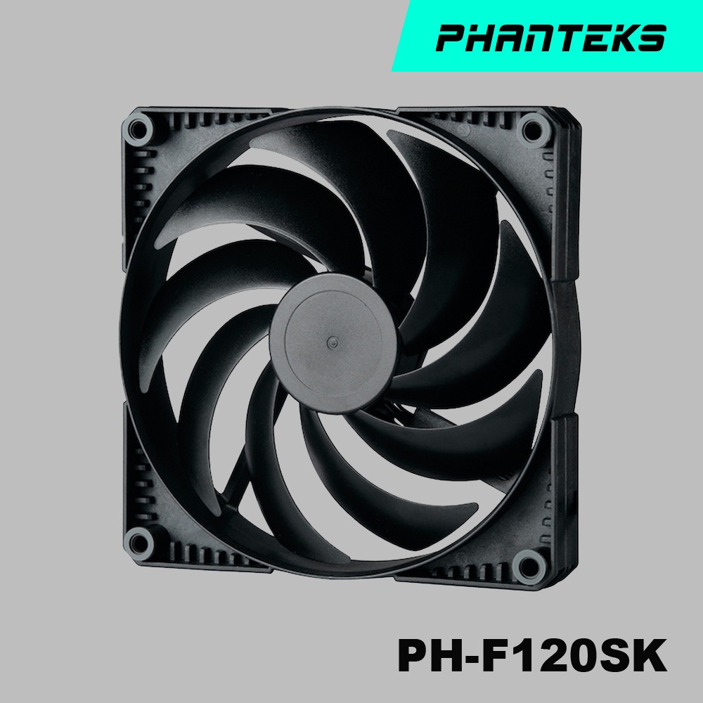 Phanteks 追風者PH-F120SK_BBK_PWM 1500RPM 全黑版12公分機箱散熱風扇(高風量/低噪音)