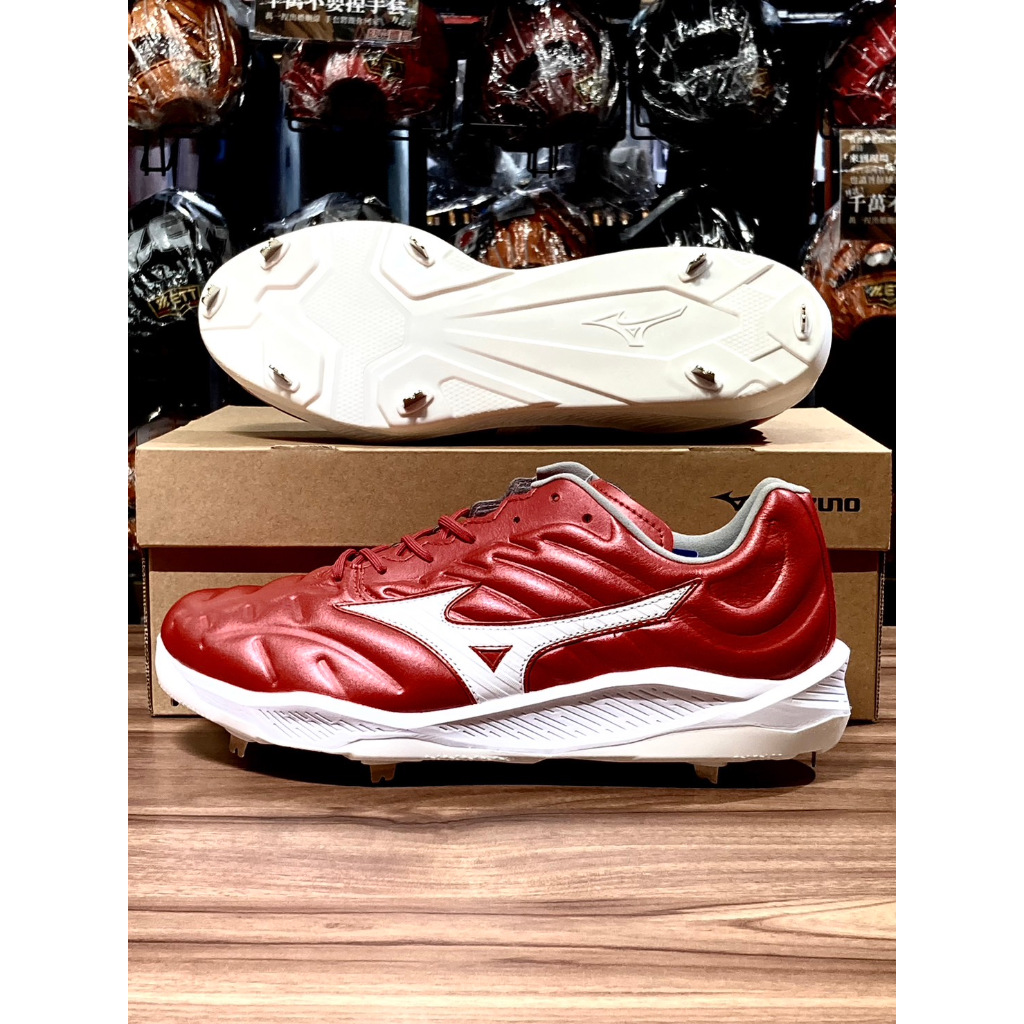 【熱火體育】Mizuno Pro Cushionrevo 棒球釘鞋 紅/白 多尺寸 11GM243062