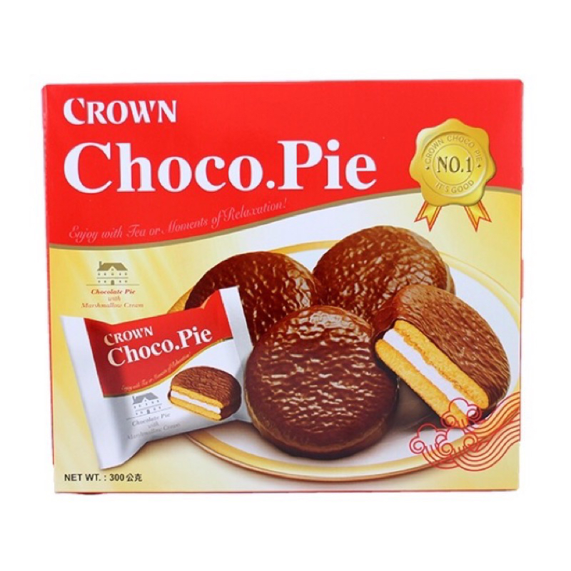 韓國CROWN 達人巧克力派 全新 300公克