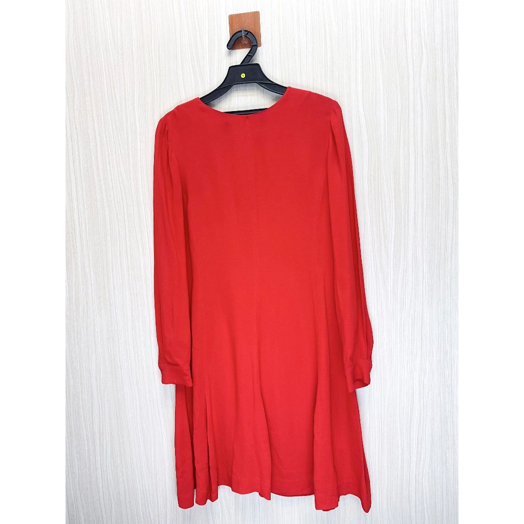 Massimo Dutti 西班牙專櫃 高貴紅色長袖洋裝