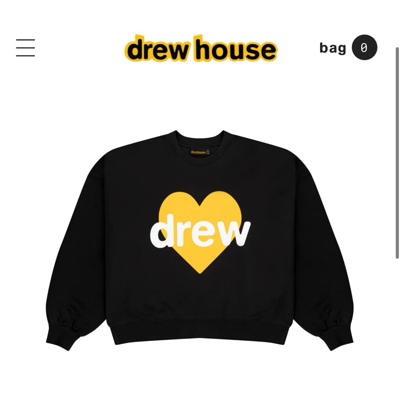 代購Drew House infinite love boxy crewneck黃愛心 長袖T恤 潮流 滑板 正品