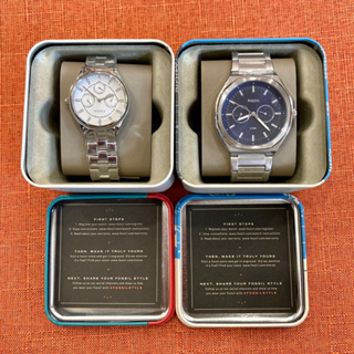 fossil 手錶（白色水鑽女錶/深藍色男錶）