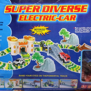 二手✨LET'S TOY DIY 古董玩具 老玩具 軌道 SUPER DIVERSE ELECTRIC CAR 電動車