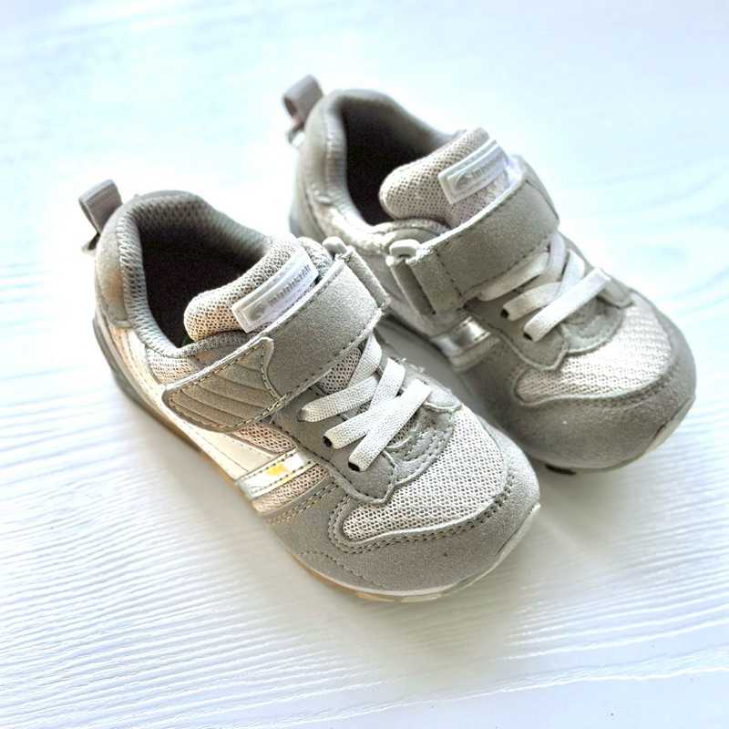 二手九成新灰色moonstar 15號機能學步鞋(含鞋盒）