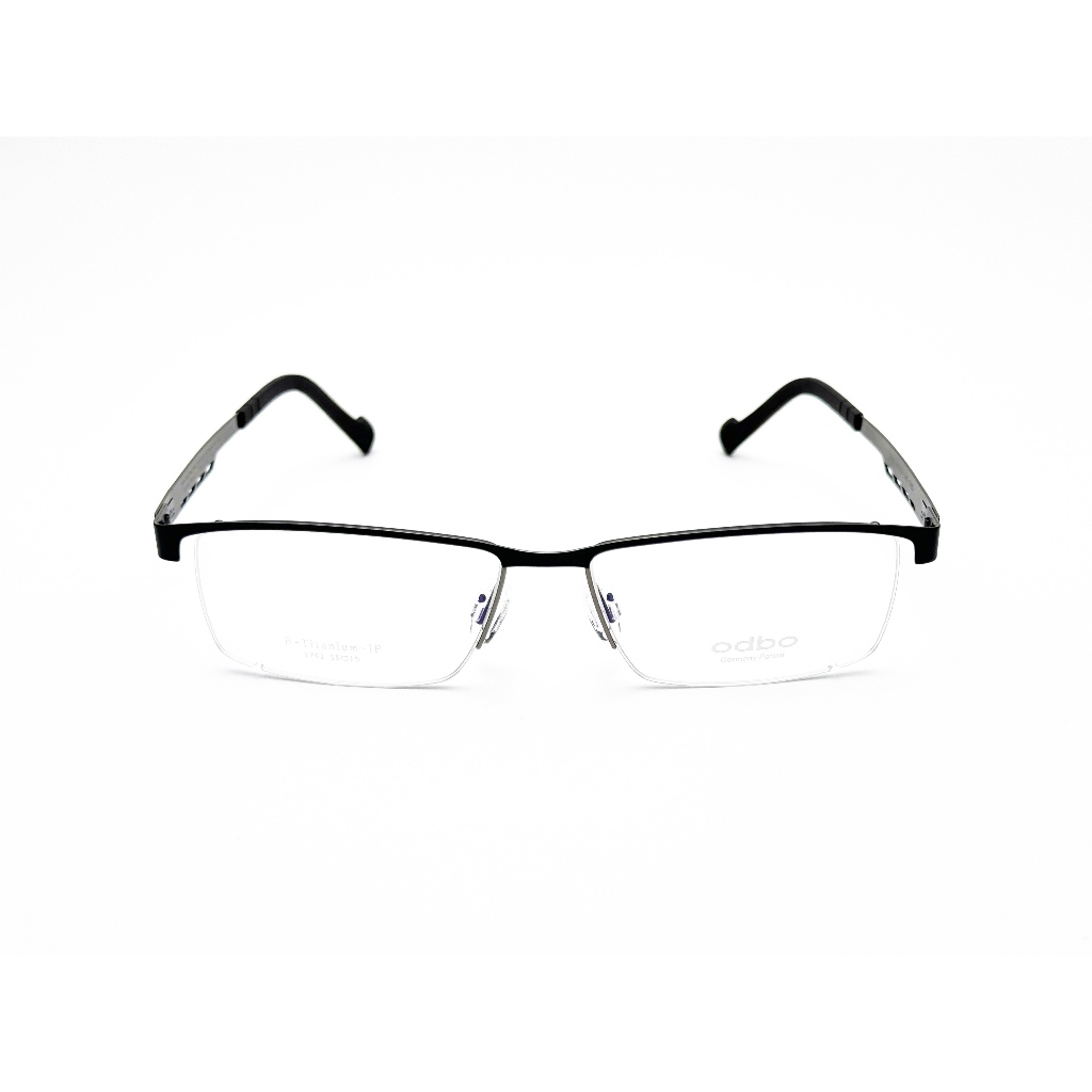 【全新特價】odbo 鈦金屬光學眼鏡鏡框 1741 C4KG 消光灰藍色 輕量化無螺絲設計