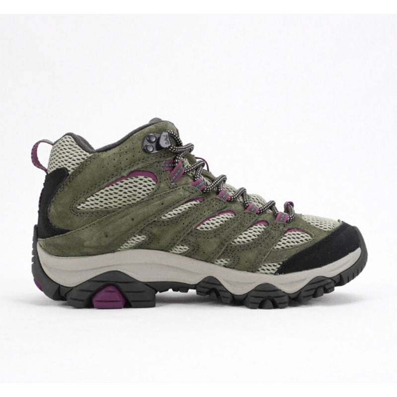 【MERRELL 美國】女 MOAB 3 MID GORE-TEX 健行運動鞋 苔綠/莓紫 中筒登山鞋 ML035818