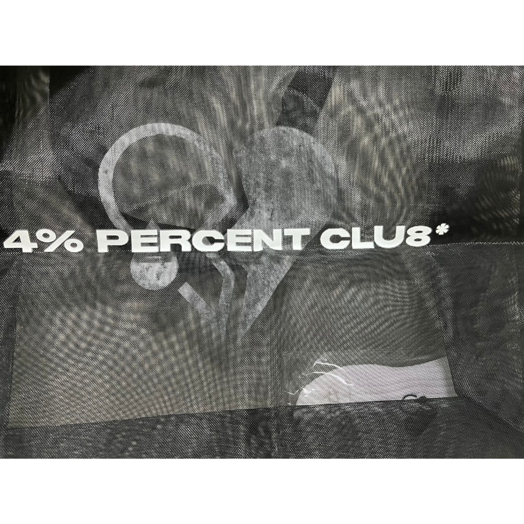 賣 4 PERCENT CLUB 4% 品牌購物袋+白襪 只有一組