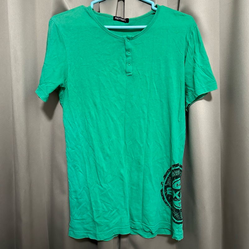 2(x)ist綠色亨利領短袖T恤M號