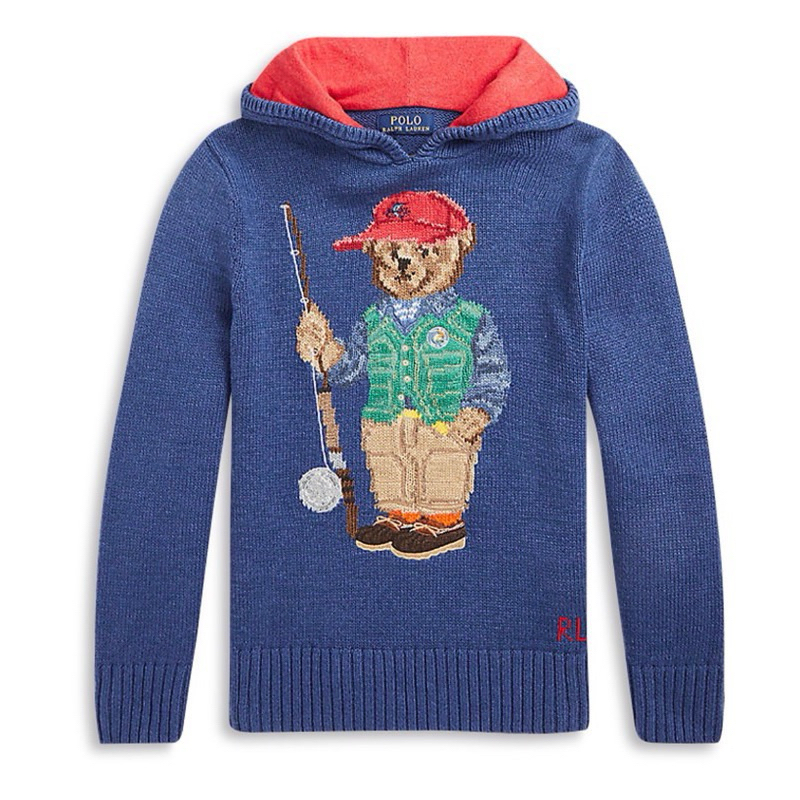 釣魚熊毛衣🇺🇸 Polo Bear Ralph Lauren Polo熊 青年版針織棉質毛衣 我愛巴黎