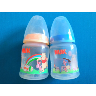 NUK 寶寶 新生兒 小孩兒童 PP 奶瓶 小熊維尼 聯名款 圖案造型 寬口奶瓶2入組 150ml (不含奶嘴頭)二手