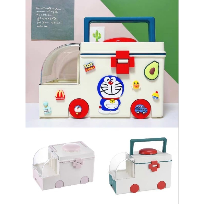 ［多款式］救護車創意造型醫藥箱 大容量家庭醫藥箱收納箱 雙層可愛卡通兒童急救藥箱子 多啦A夢玩具收納箱 裝飾擺飾品