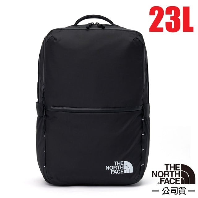 【The North Face】大容量多夾層休閒後背包 23L 大容量主袋 日用雙肩背包/收納夾層_黑色_8AMK