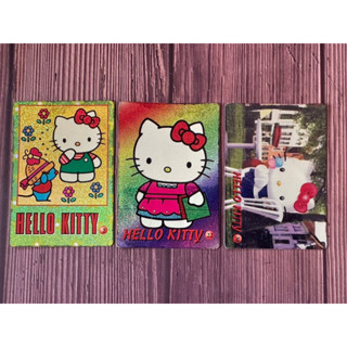 早期收藏 三麗鷗 雷射卡片貼紙 Hello Kitty 卡通 質感佳 童年回憶 復古懷舊 雜貨文具