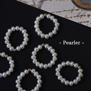 珍豬釋迦Pearler | 天然淡水小米珠戒指 米白光珍珠戒指 飾品 珍珠戒指