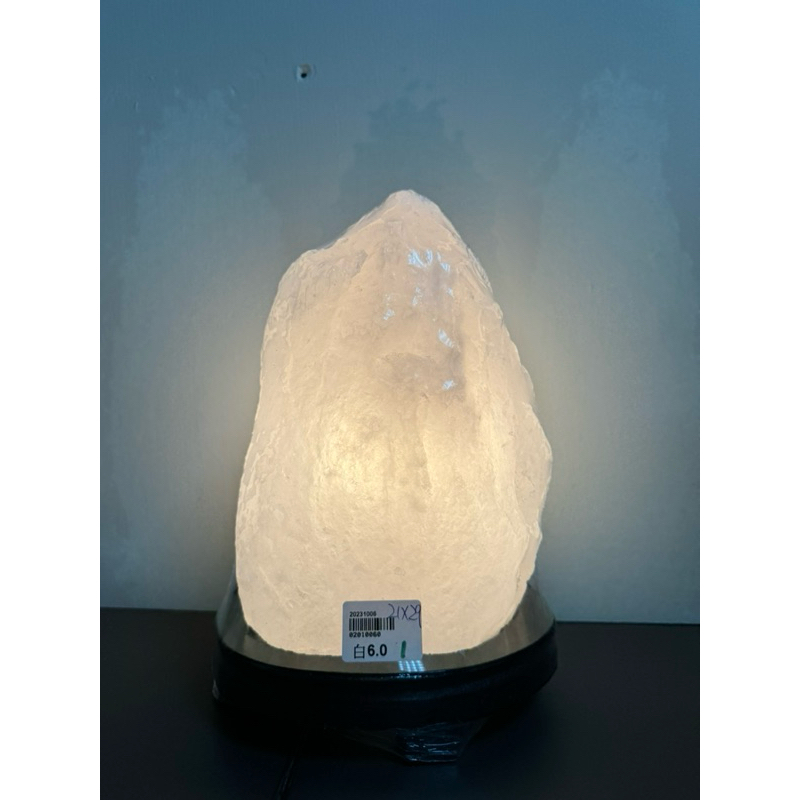 喜馬拉雅山 白鹽燈 6.0kg 頂級白玉鹽燈 小夜燈 精油燈 氣氛燈 雙色白鹽燈