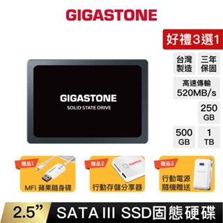 【GIGASTONE】2.5吋固態硬碟SSD 1T/500G/250G｜台灣製造SATA3 2.5"/500GB/1TB