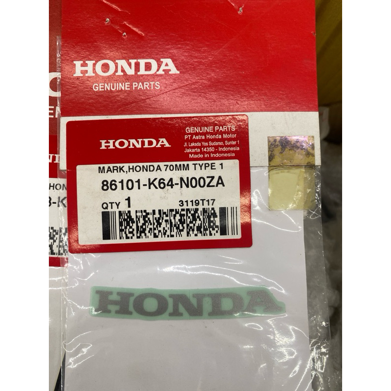 86101-K64-N00ZA HONDA 貼紙 70MM Type 1 Honda CBR 250RR K64J