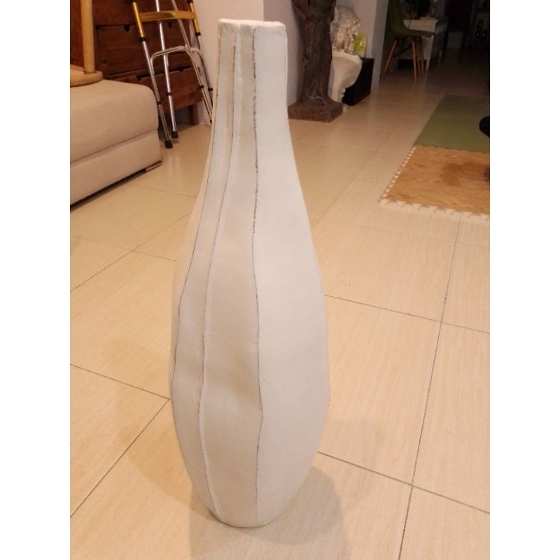 白色手工陶瓷花瓶，大花瓶